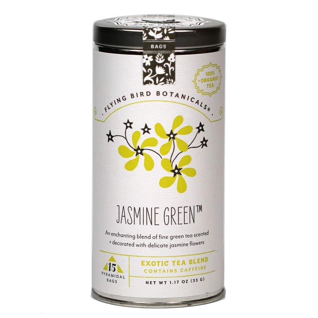 FLYING BIRD BOTANICALS Jasmine Green Tea, 15 CTUSDA Organic
