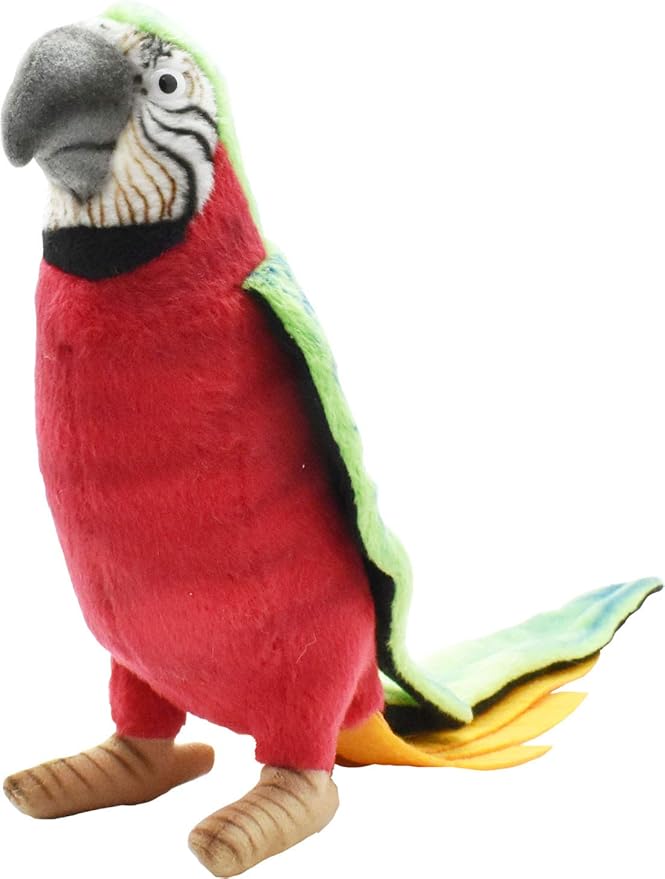 Plush Soft Toy Green & Red Parrot by Hansa. 15cm Amazon.co.uk Toys