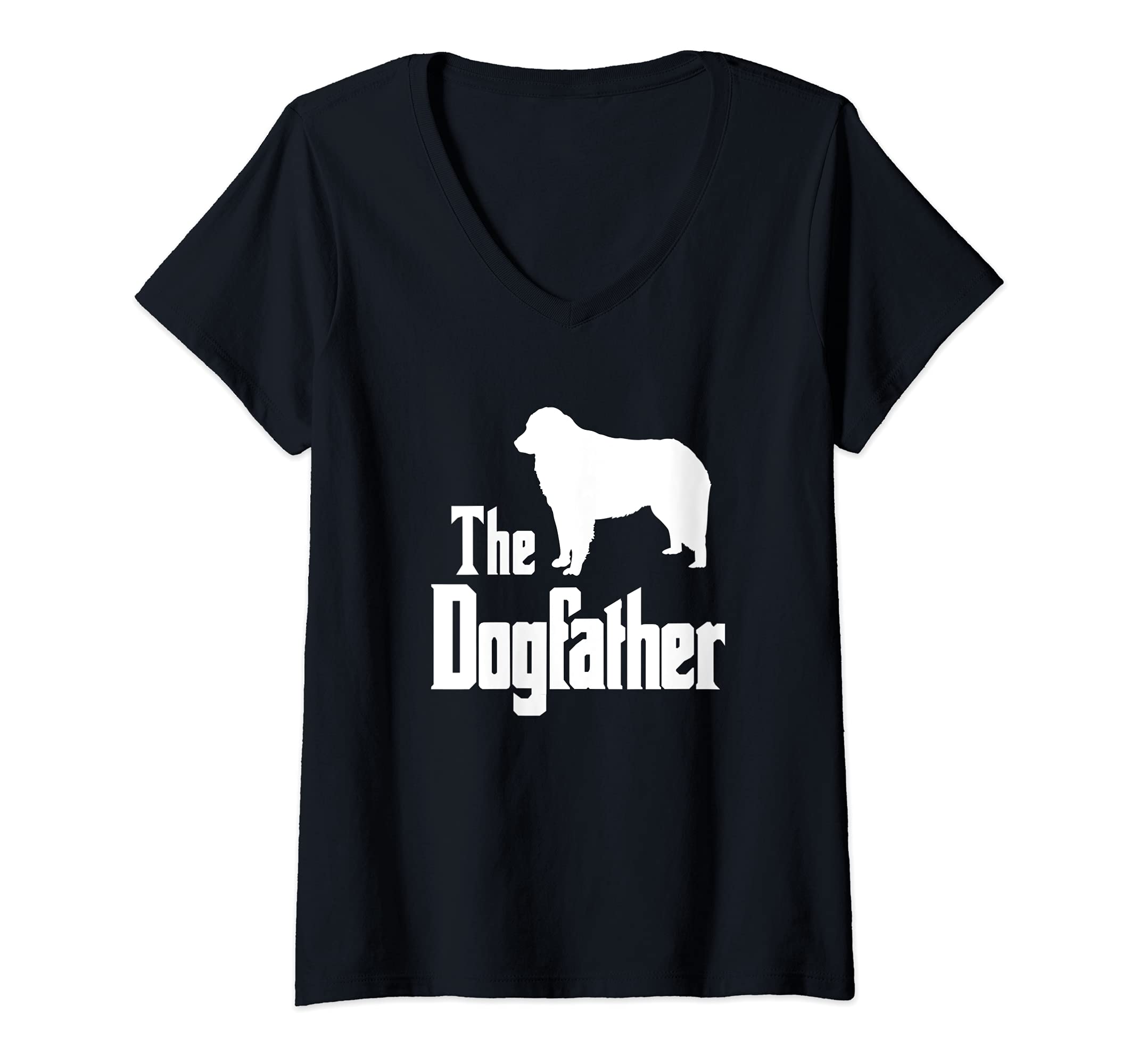 Womens The Dogfather - funny dog gift, funny Kuvasz V-Neck T-Shirt
