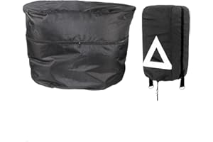 BEADCHICA Double 20lb RV Propane Tank Cover with RV Electric Tongue Jack Cover, Camper Propane Tank Cover for Travel Trailer