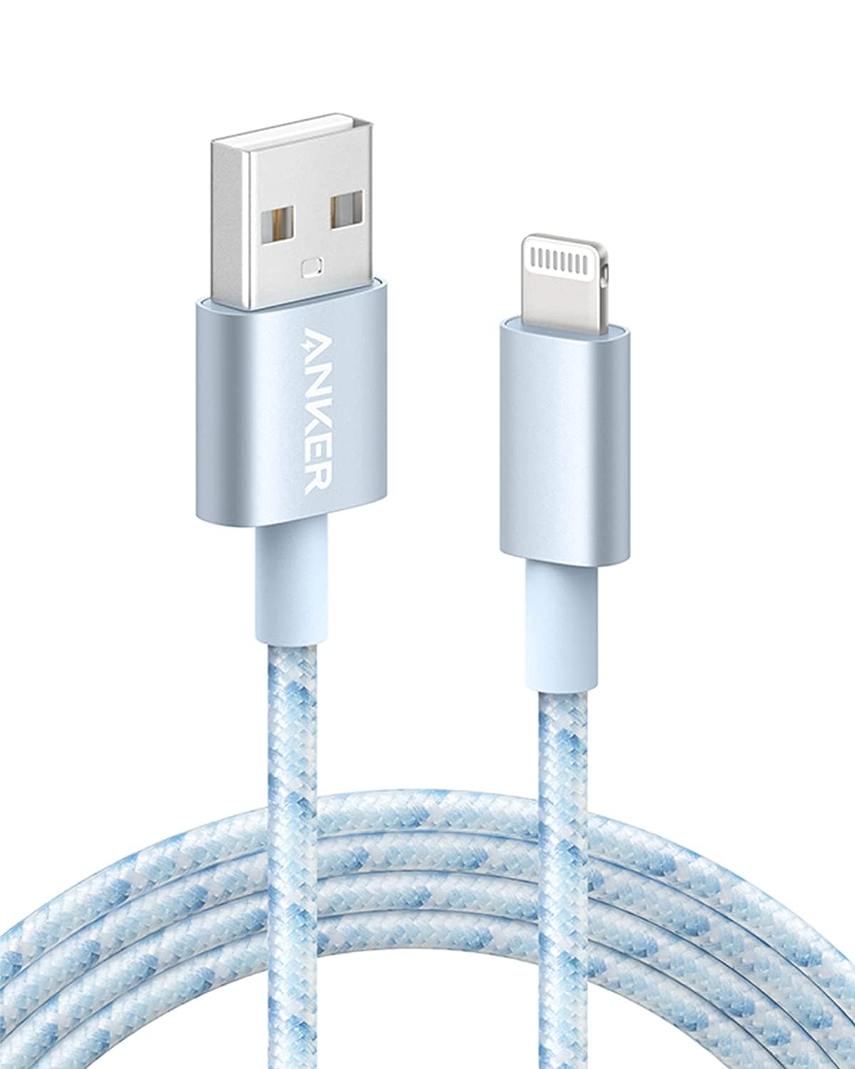 Anker 6ft Lightning Cable, 331 Cable, Premium Nylon USB-A to Lightning Cord, MFi Certified for iPhone 14 Plus 14 14 Pro Max 13 13 Pro 12 11 X XS XR (Charger Not Included) (Winter Blue)