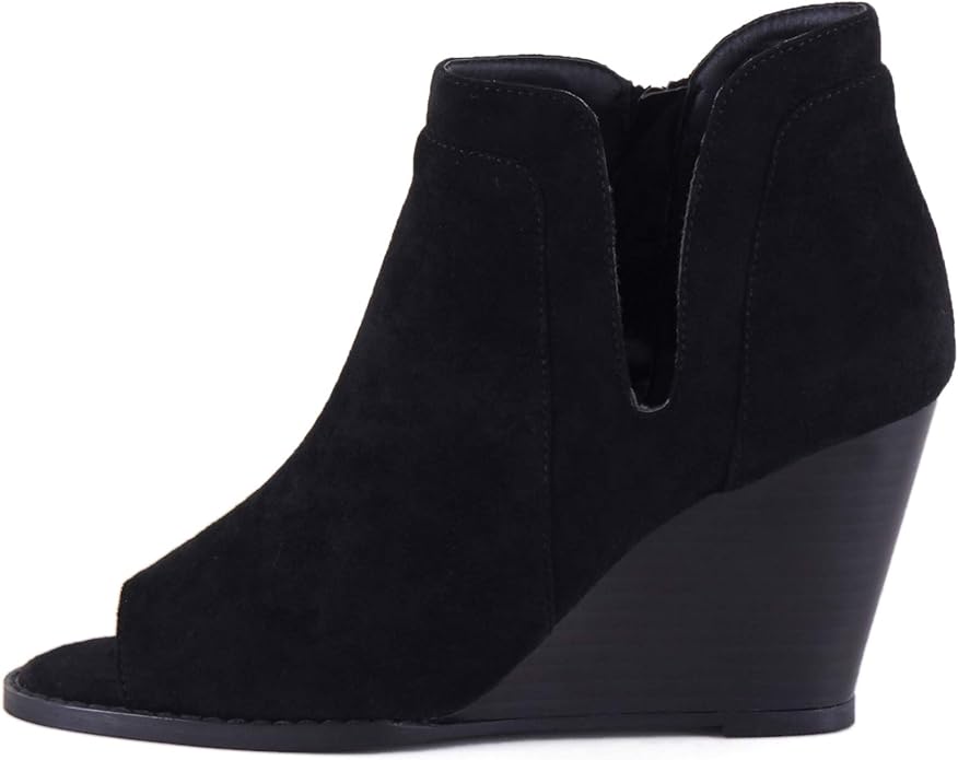TIHOO Womens Stacked Booties Zipper
