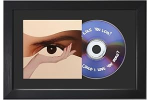 ALLENKWOK CD Display Frame 11.4"x7.9" with EVA Flocked Liner, Black Wood Grain Look, Acrylic Front, for Cover and Disc, Wall or Tabletop Display, Horizontal & Vertical