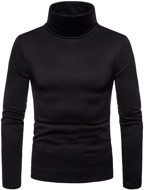 Theoutwent Suéter para hombre, cuello de tortuga, color liso, estilo