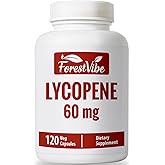 ForestVibe Lycopene Supplement for Men 60mg, Natural Carotenoid Complex from Tomato Extract Powder, 120 Vegan Capsules, 4 Month Supply, Non-GMO and Gluten Free Lycopene for Men & Women