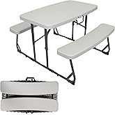 Stansport Compact Portable Kids Picnic Table – Foldable Space-Saving Design with Locking Legs – Lightweight Children’s Picnic