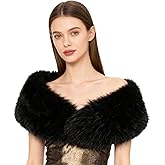 XEPST Faux Fur Shawl for Women, Women's Faux Fur Collar Scarf Wrap Winter Neck Warmer Fluffy Scarf