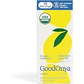 GOODONYA Organic Hydration Electrolyte Drink Mix, Certified Organic Hydration Powder, Non-GMO, Biochecked Glyphosate Free, Low Sugar, Lemonade Flavor, No Artificial Flavors,12 Stick Packs