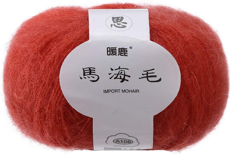 Alpaca Yarn Blend FINE Yarn,Soft Mohair Knitting Wool,DIY Shawl Scarf Crochet for Crochet, Knitting & Crafting (Red)