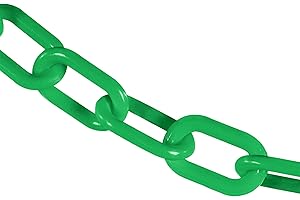 Mr. Chain Heavy-Duty Plastic Barrier Chain, Green, 2-Inch Link Diameter, 25-Foot Length (51004-25)