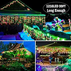 Christmas Lights Outdoor Decorations 1216 LED 99ft