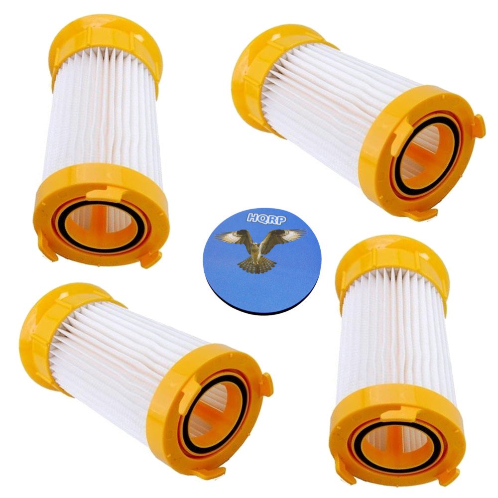 HQRP Filter 4-Pack for Eureka LightSpeed 100 300 4709AZ, PowerPlus 4704IDE, LightForce 300, PetPal 4716AVZ, HP5555 Series Bagless Dust Cup Vacuum Cleaner 4701AZ 4702A 4703A 4703B Coaster