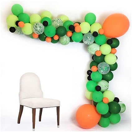 Luvier Green And Orange Organic Balloon Garland Arch Kit 112pcs Latex Pastel Marble Confetti Large Balloons With Balloon Tools Perfect For Birthday