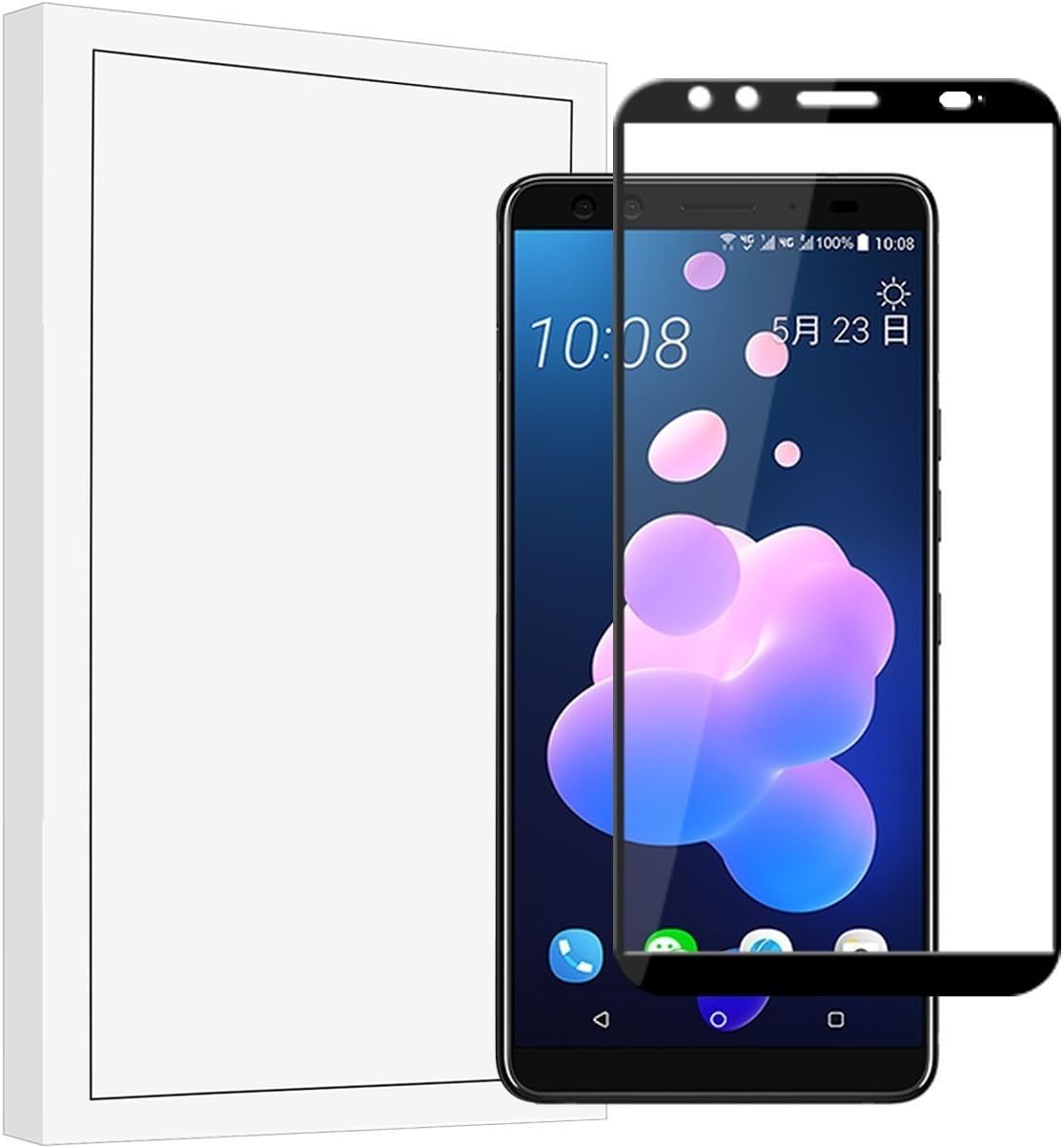 Ragetorc HTC U12 PLUS Screen Protector, HTC U12 PLUS Tempered Glass Screen Protector [0.3mmD] [9H Hardness] [Crystal Clear] [Bubble Free] for HTC U12 PLUS (2018) - Black