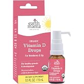 Earth Mama Organic Vitamin D Drops for Babies - 400 IU Vitamin D - 0.5oz | Organic Vitamin D Drops for Babies - 400 IU Per Se
