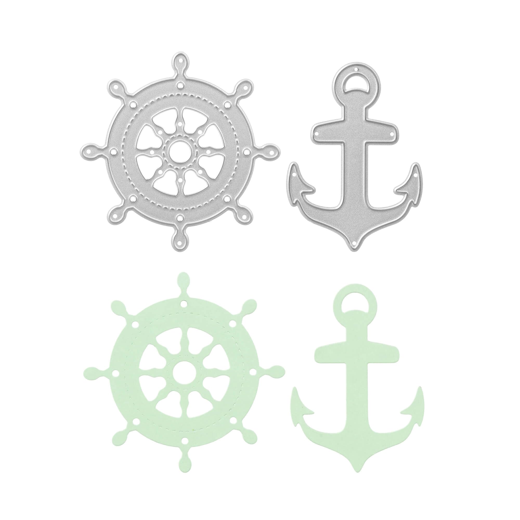 Stanzenshop Paper Punching Template: Anchor & Steering Wheel