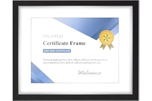 Melannco 15x12 Inch Black Matted Wood Certificate Frame- Displays One 8.5x11 Inch Document