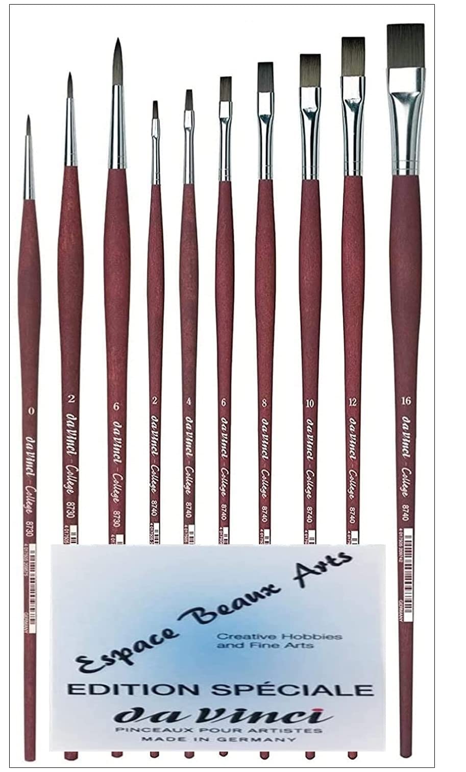 DaVinci ESPACE BEAUX ARTS Synthetic PAINT_BRUSH, Brown-red, for Acrylic, Oil and Gouache