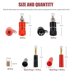 Hilitchi 40 Pcs Binding Posts Terminals 4mm Banana