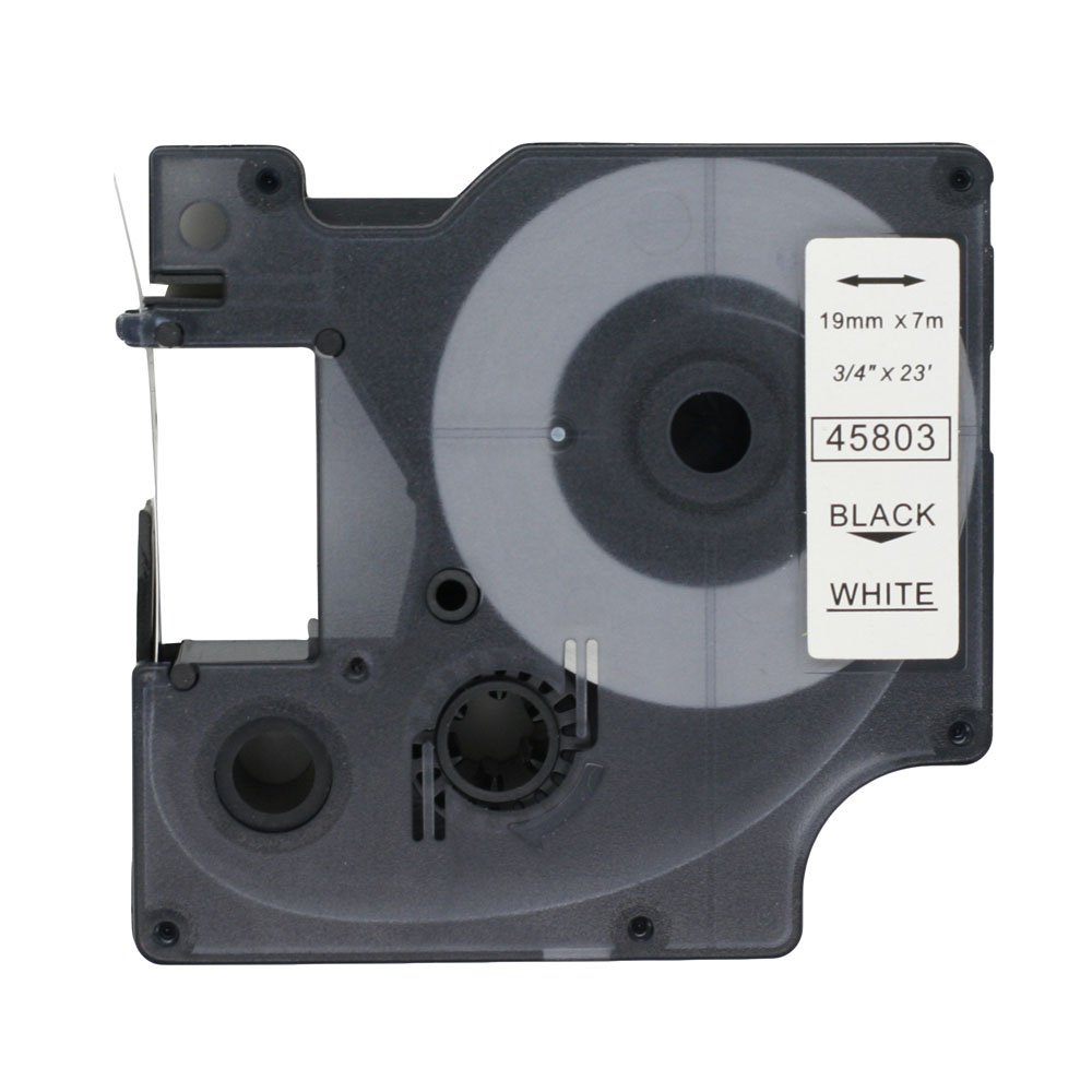 BROVACS 1 Pack Black on White Label Tape Compatible for DYMO D1 45803 19mm 3/4" OPA2303