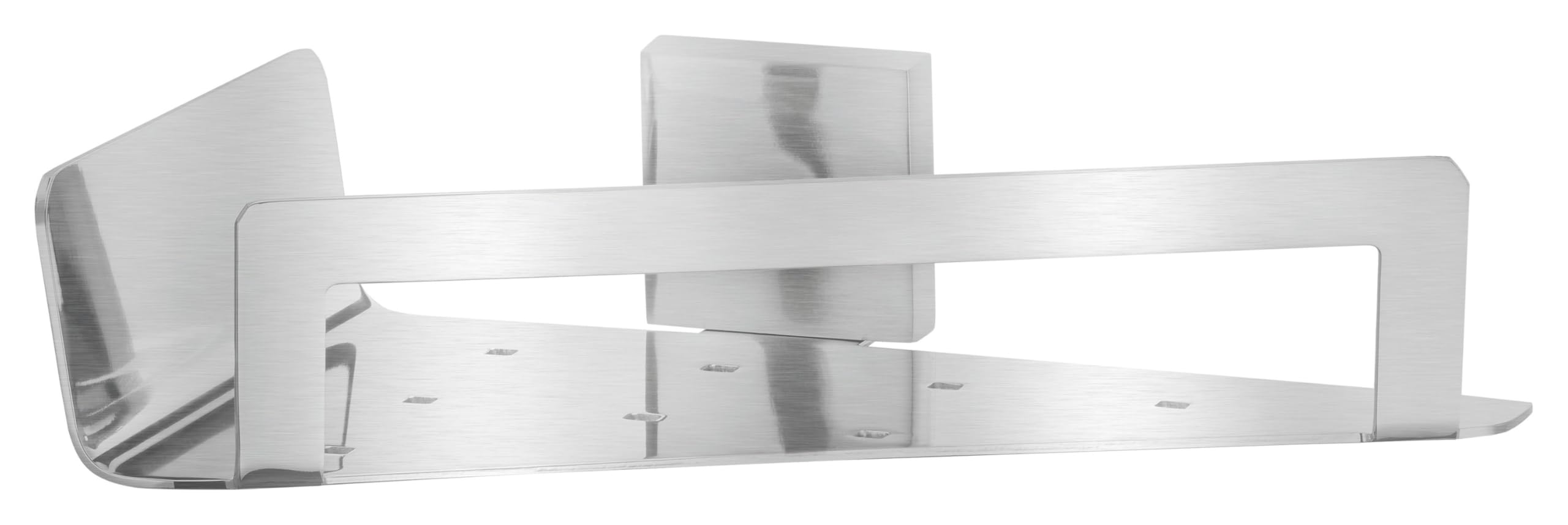 tesa EXXCLUSIV corner basket, self-adhesive, stainless-steel look, classy design, guaranteed stainless, 55mm x 220mm x 150mm