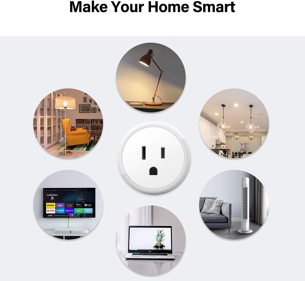 Smart Plugs That Work with Alexa Echo Google Home for Voice Control, Aoycocr Smart Home Mini WiFi Outlet with Timer Remote Control Function, No Hub Required, ETL FCC Listed 4 Pack, 2.4GHz Network - - 