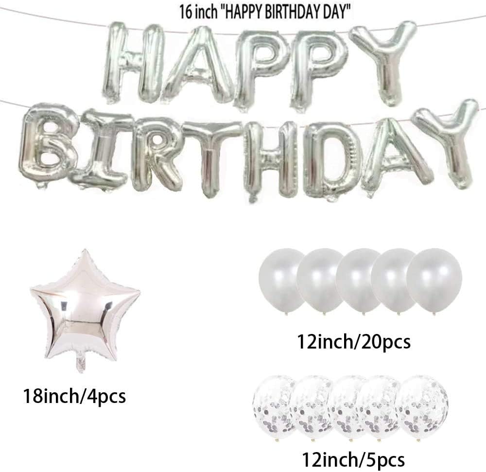 Sweet 18th Birthday Balloon Decorations Kit - Black Foil Number 18, Banner, Hearts, Stars & Confetti - View #2