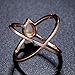 OPALBEST Ideas Criss Cross Rose Gold Plated Ring with White Pear Shaped Opal for Women and Girls