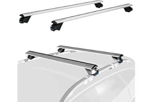 COWVIE 53” Pro Aluminum Roof Rack Cross Bars keyed Locks Fully Assembled - Fit Raised Side Rails