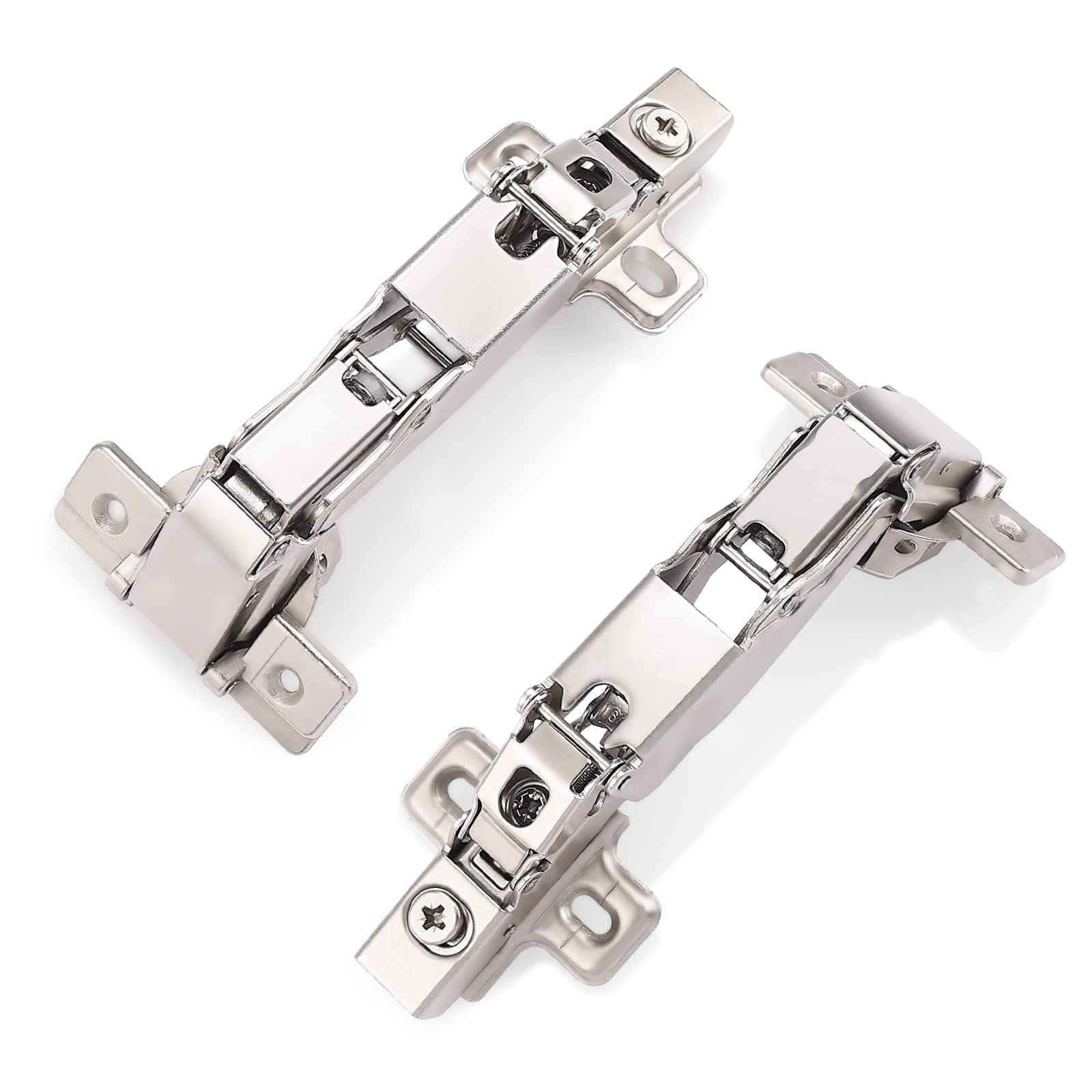 PinLin 2 Pack 165 Degree Soft Close Kitchen Cabinet Hinge 35mm Plate Full Overlay Cupboard Door Hinges, Screws Included