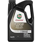 Castrol Edge Euro 0W-40 A3/B4 Advanced Full Synthetic Motor Oil, 5 Quarts