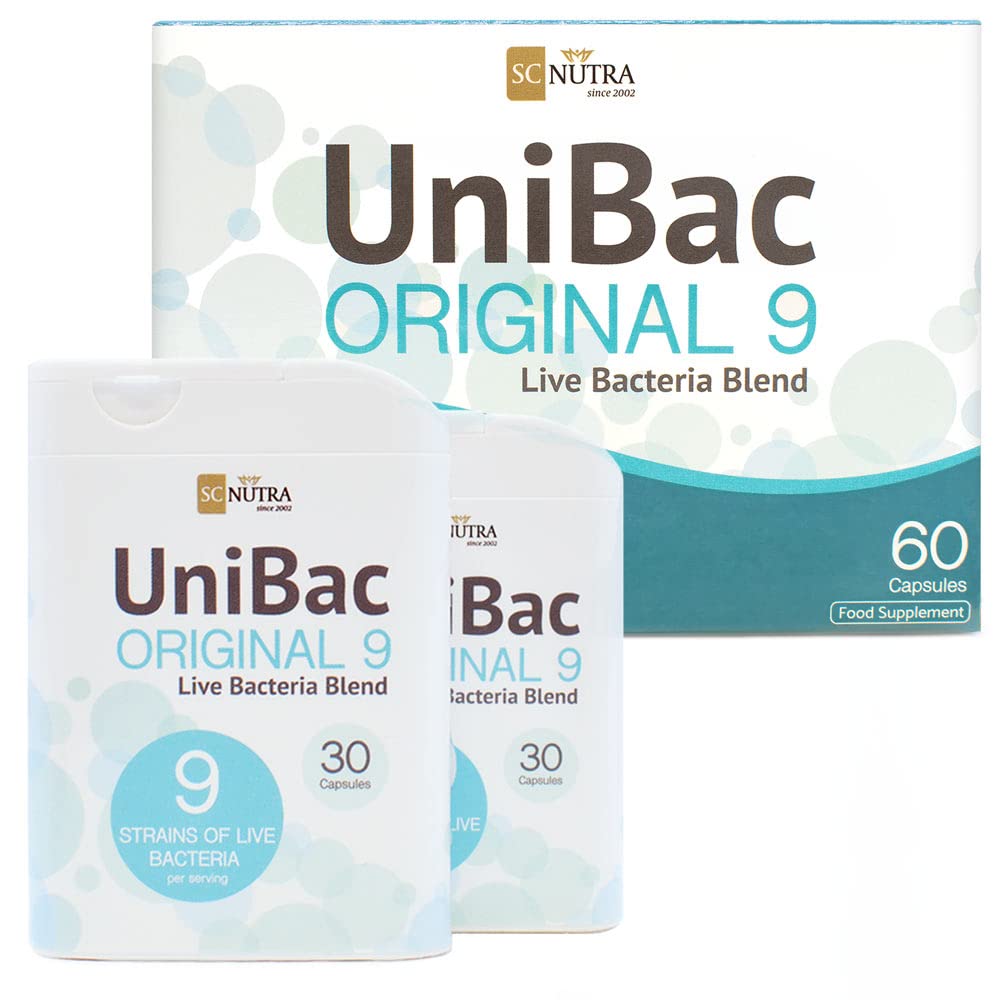 Everyday Probiotics - UniBac: Unified Bacteria Live Bacteria Blend 9 - 60 Capsules - 6 Billion per dose - SC Nutra (Sweet Cures)