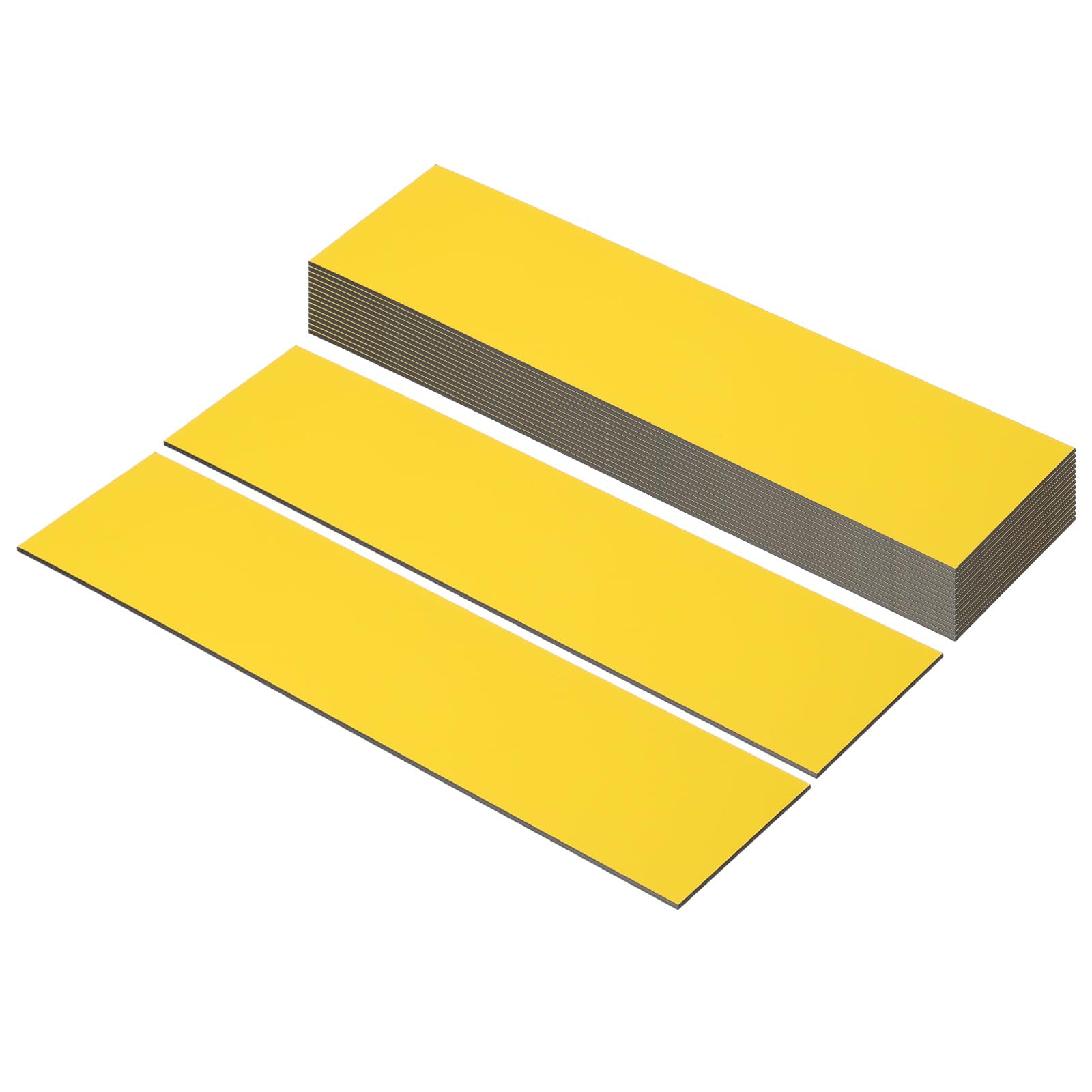 PATIKIL 10"x2" Blank Name Plates, 16 Pack Custom Engraved Name Plate Rectangle Laser Engraving Blanks for Personalized Nameplates Office Door DIY Painting Supplies, Yellow, Black