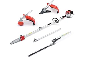 MAXTRA Pole Saw Gas Powered, 16-Foot Reach 42.7CC 2-Cycle 10-Inch Bar Cordless Extendable Long Trimmer Power Gasoline Chainsaw For Tree Hedge Trimming Bush Pruning, Fixed or Multi-Attachment Head