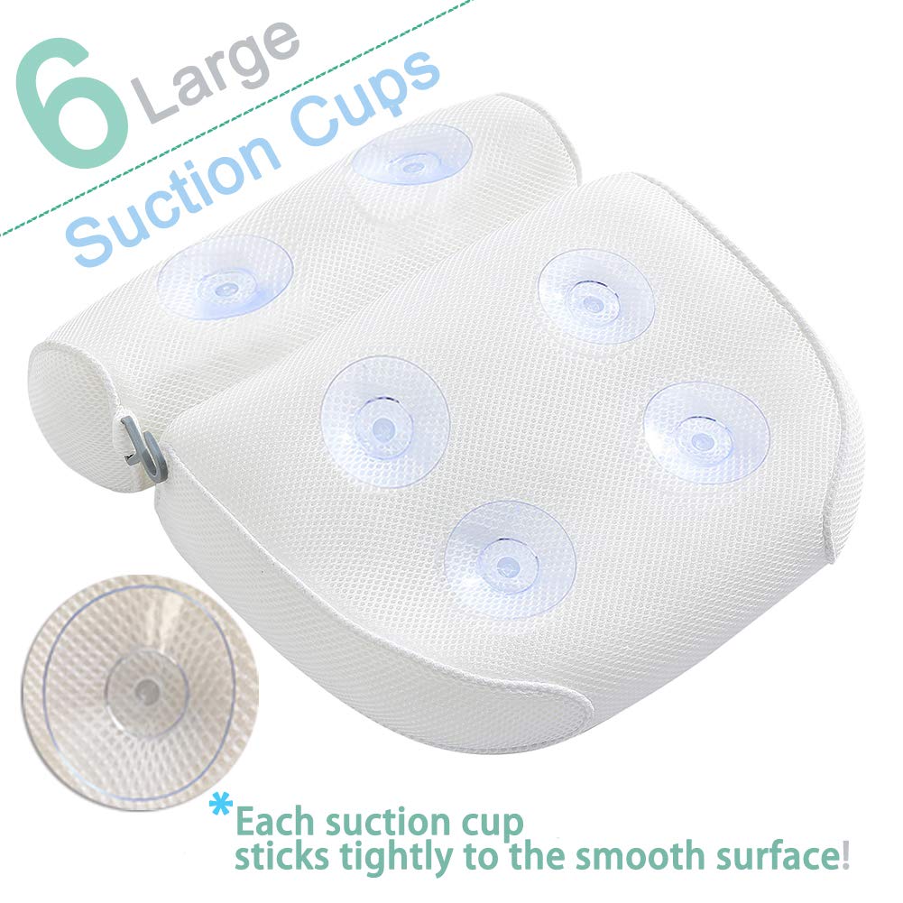Idle Hippo Bath Pillow Bathtub Spa Pillow with 6 Upgraded Non-Slip Suction Cups, Extra Thick Bathtub Cushion for Head, Neck, Back and Shoulder Support, Fits Jacuzzi & Hot Tubs: Home Improvement