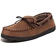 ULTRAIDEAS Men's Luke Microsuede Moccasin Slippers with Tie Indoor Outdoor