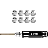 INJORA Custom M2 3.0 Stainless Steel Wheel Nuts and 3.0 Box Nut Driver Tool Set for 1/30 Axial SCX30