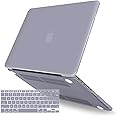 IBENZER Compatible with MacBook Pro 15 Inch Case 2015 2014 2013 2012 A1398, Hard Shell Case with Keyboard Cover for Old Version Apple Mac Pro Retina 15, Lavender Gray, MR15-LVGY+1