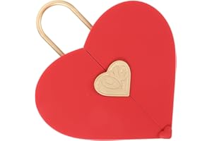 Angoily Heart-shaped Wedding Ring Box in Wine Red Compact Jewelry Display Case for Engagement with Easy Open