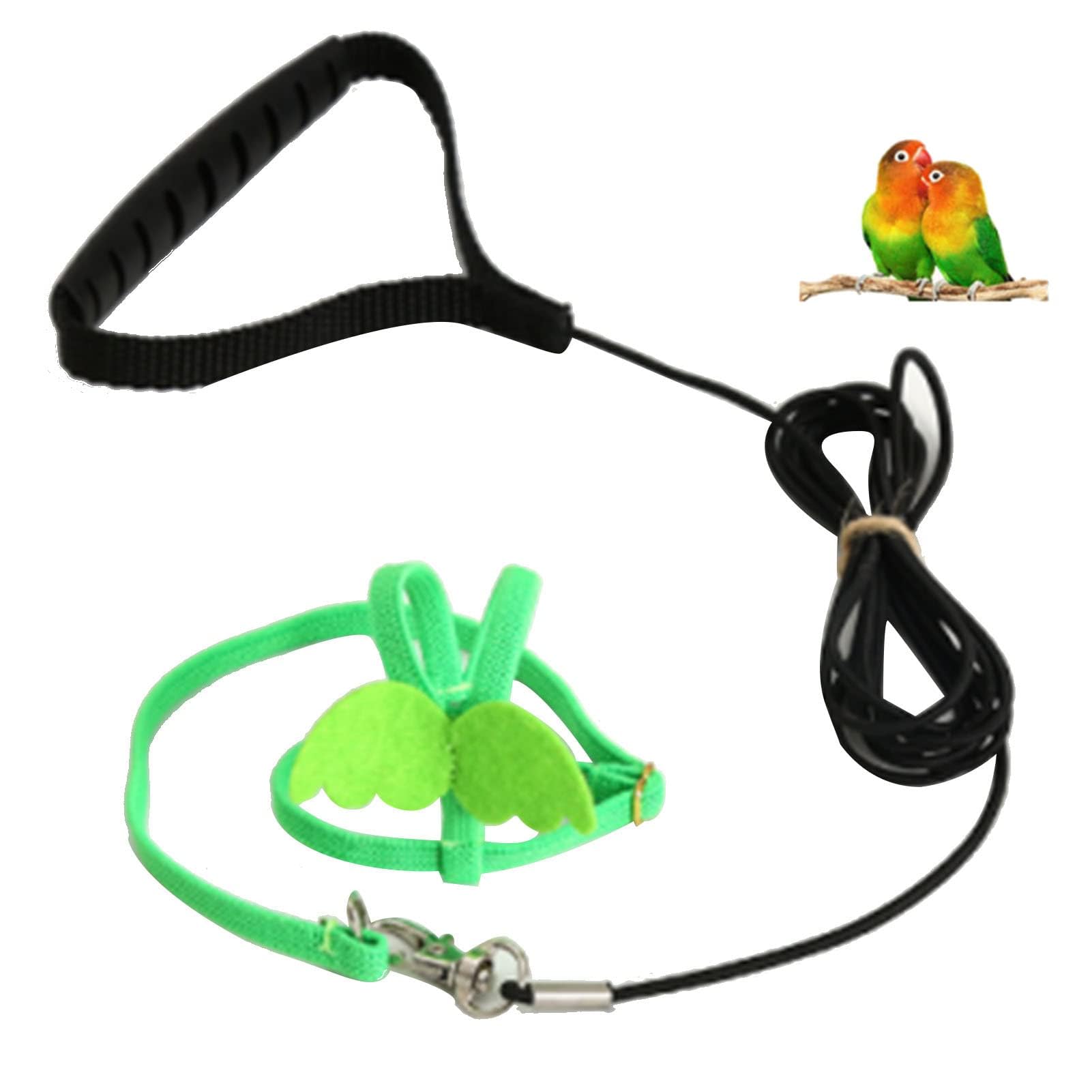 Bird Harness and Leash Kit, Bird Flying Harness Pet Bird Harness Leash Rope for Conures Budgerigar Lovebird Cockatiel Mynah