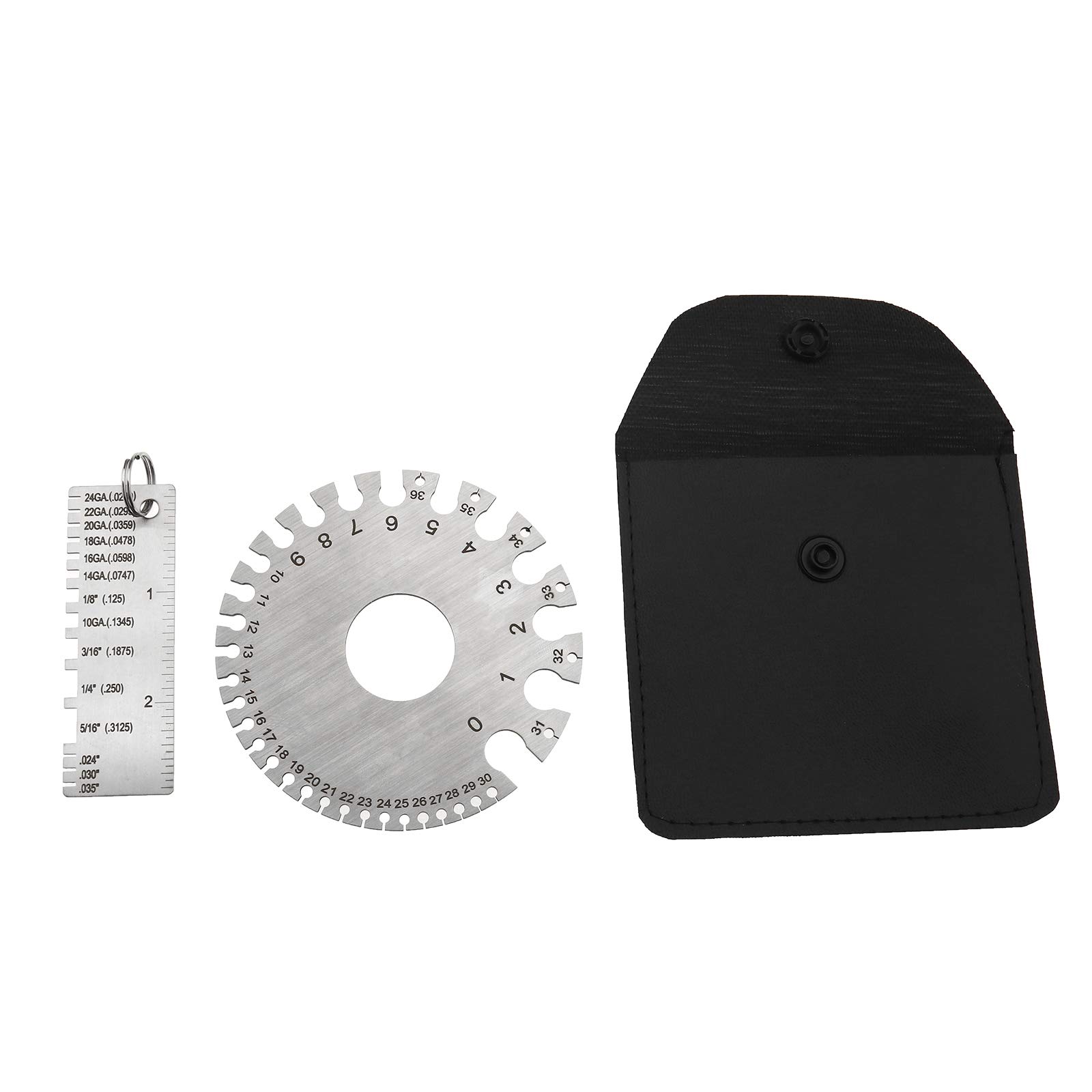 OTOTEC 2Pcs Sheet Metal Gauge Stainless Steel Welding Gage Plated Size Inspection Tool Wire Gauge Cable Sheet Gage Standard Thickness Metal Gauge AWG