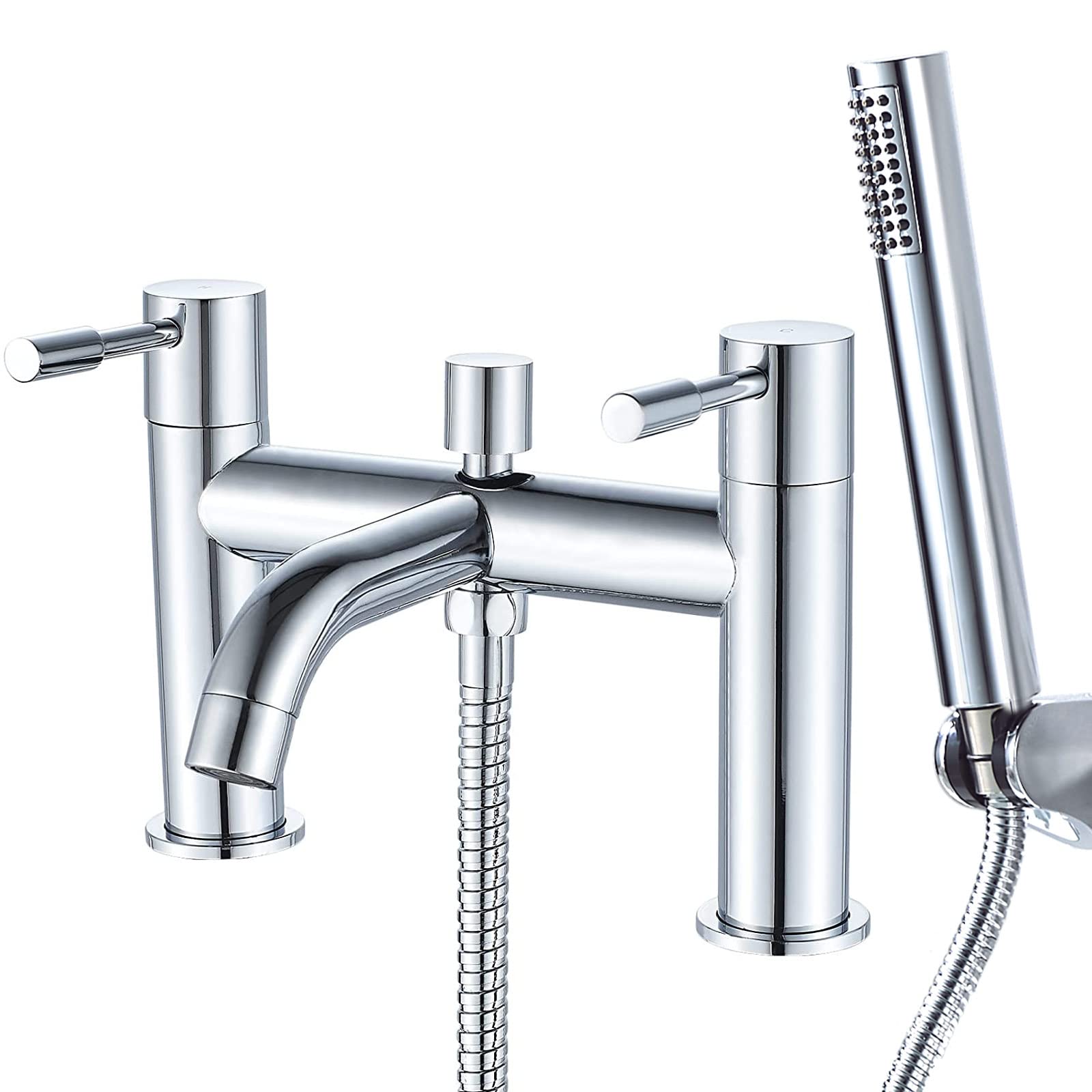 Bath Mixer Taps,NewEast Modern Dual Lever Chrome Brass Bathroom Shower Mixer Tap Tub Tap