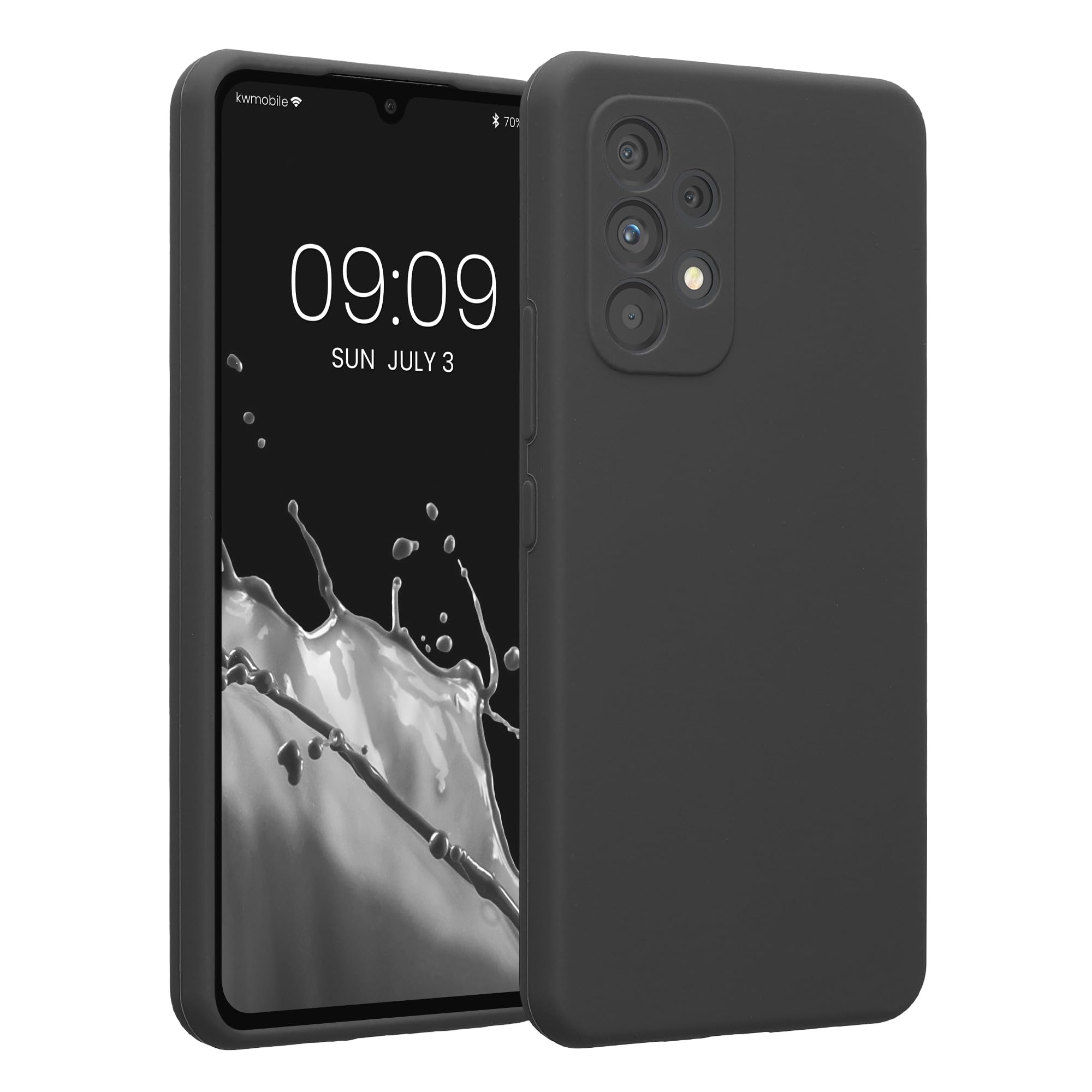 kwmobile Case Compatible with Samsung Galaxy A53 5G Case - Slim TPU Silicone Phone Cover - Soft Touch Finish - Dark Grey