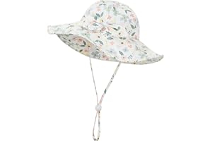 URBAN VIRGIN Baby Toddler Infant Girls Bucket Sun Hats Protection Beach UPF 50+ Toddler Wide Brim Bucket Summer Hats
