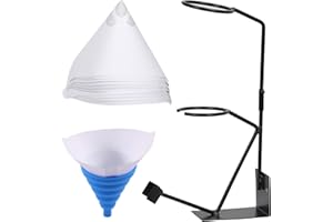 Keadic 52Pcs Spray Gun Holder with Silicone Funnel and 100 Micron Disposable Paint Filter Cone, Spray Gravity Feed Gun Holder