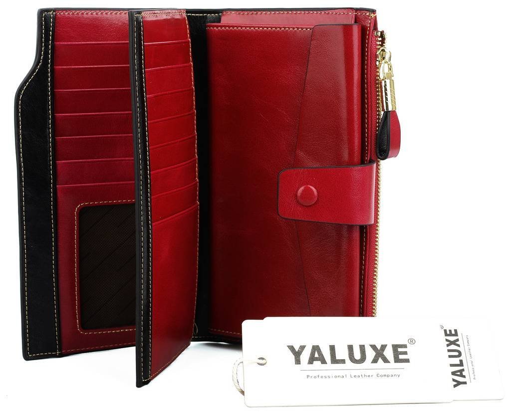 YALUXE Womens Wax Genuine Leather RFID 