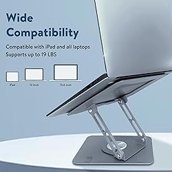Swivel Laptop Stand for Desk, Adjustable Laptop