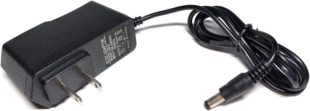 SuperTerrific 9V 1A Power Supply Adapter AC DC Transformer 5.5mm x 2.1-2.5mm, 600mA, 400mA