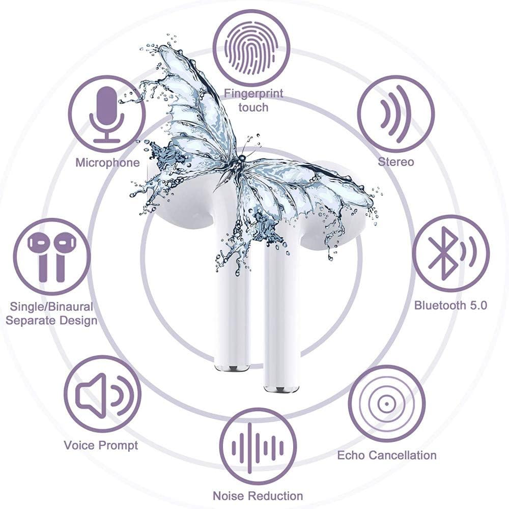 Wireless Earbuds Bluetooth 5.0 Headphones in Ear True Wireless Stereo Earphones【24H Charging Case】 IPX5 Waterproof Built-in Mic Headset for Apple Airprods/iPhone/Android/Samsung: Home Audio & Theater