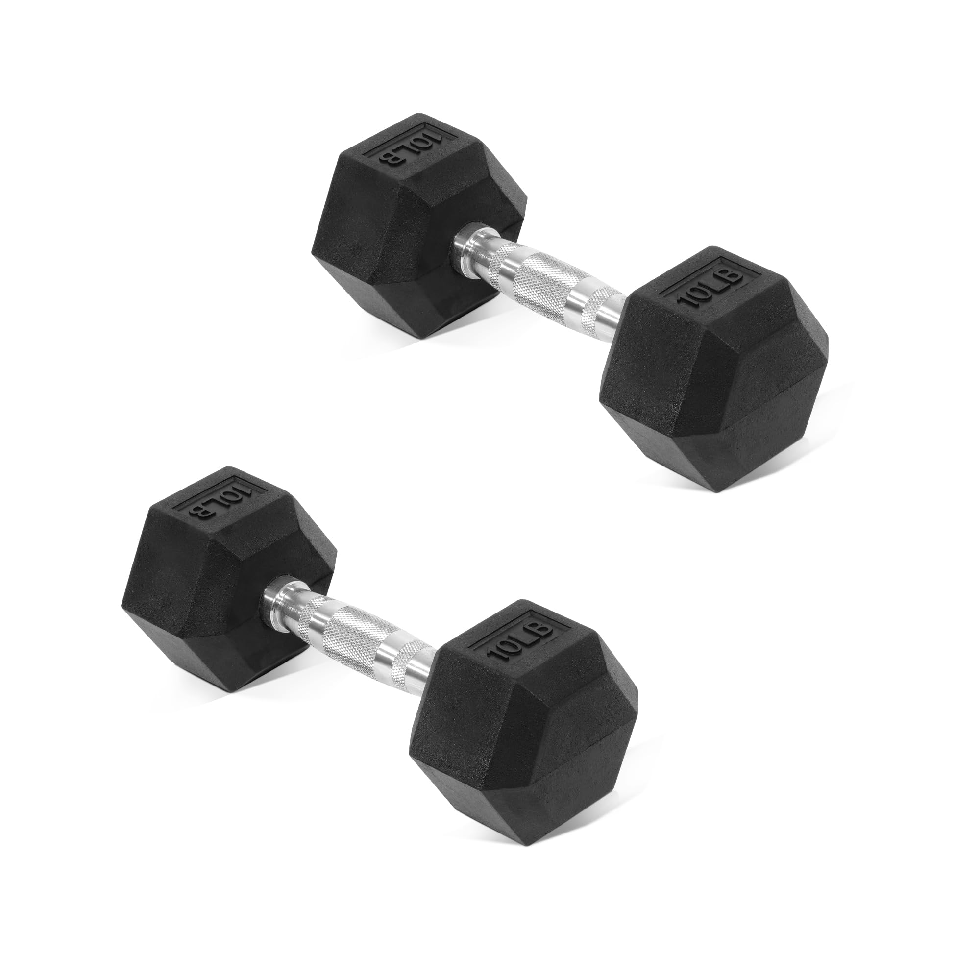Fitvids Hex Dumbbells Rubber Coated Hand Weights Pairs for Exercises and Fitness, 10 LB Pair Image Fitvids Hex Dumbbells Rubber Coated Hand Weights Pairs for Exercises and Fitness, 10 LB Pair Image